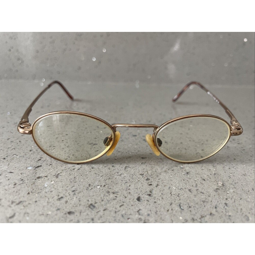 Easyclip Aspex Eyewear Eyeglasses Frames ONLY PC176 41-20-135 10 gold round full